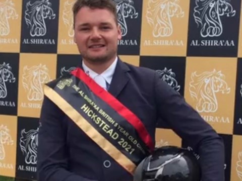 Ronnie Jones winner of the Al Shira’aa British Five Year Old Championship